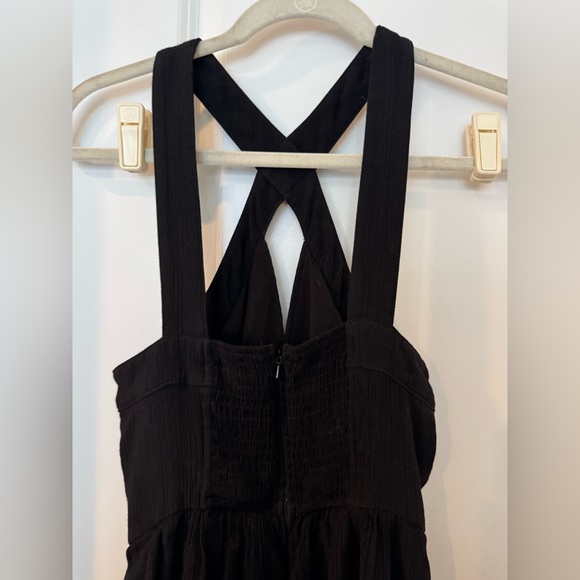 Anthropologie Black Crisscross Wideleg Jumpsuit - Picture 4 of 6